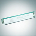 Slant Beveled Optical Crystal Nameplate